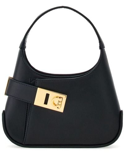 Ferragamo Arch Mini Learher Shoulder Bag - Black