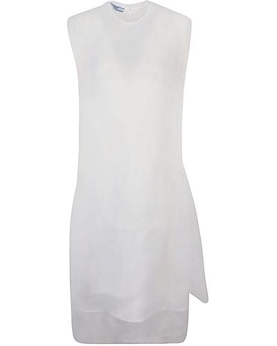 Prada Voile Tec Midi Dress - White