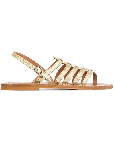 K. Jacques Homere Leather Flat Sandals - Natural