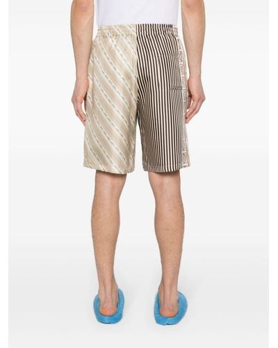 Loewe-Paulas Ibiza Striped Silk Shorts - Natural