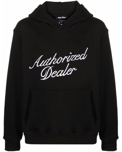 Just Don Authorized Dealer Slogan Embroidered Hoodie - Black