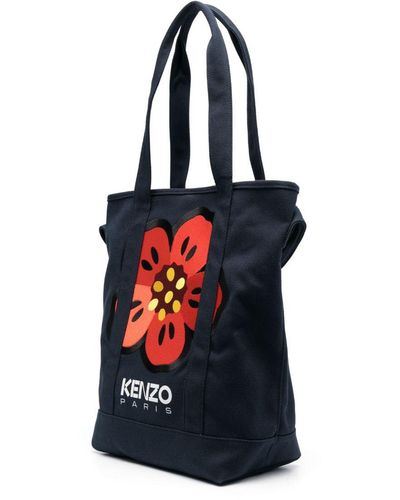 KENZO Boke Flower Embroidered Tote Bag - Blue