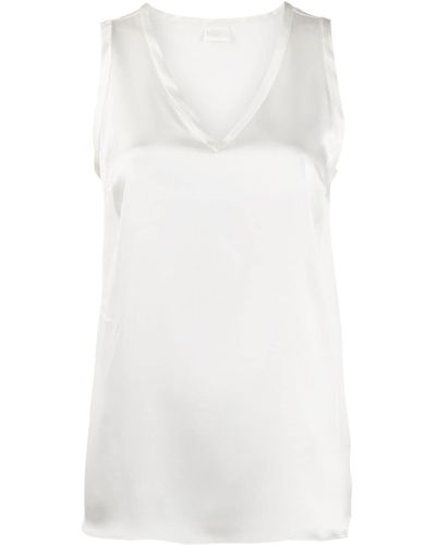 Brunello Cucinelli Sleeveless Fitted Blouse - White