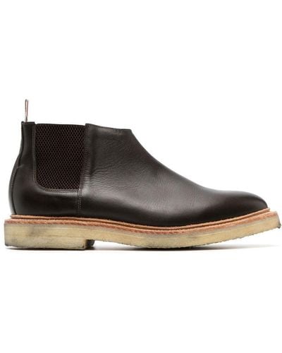 Thom Browne Ankle Boot With Logo - Brown