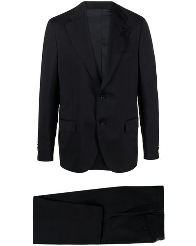 Lardini Single-breasted Wool Suit - Black