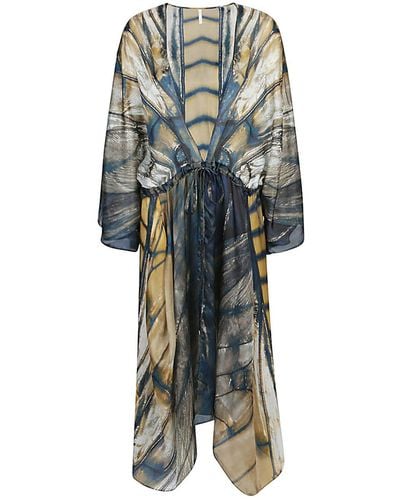 Mona Swims Silk Beach Cover-up Kimono - Multicolour