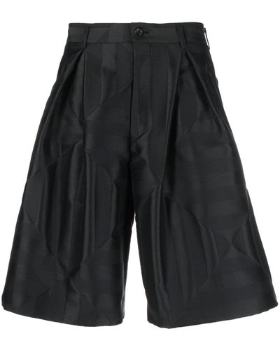 Comme des Garçons Tonal-design Tailored Shorts - Black
