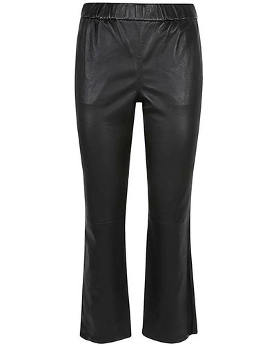 Enes Leather Trousers - Grey