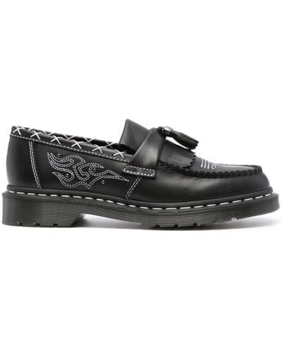 Dr. Martens Adrian Gothic Americana Leather Loafes - Black