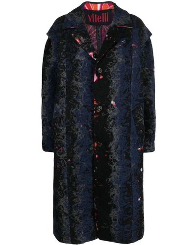 VITELLI Printed Coat - Blue