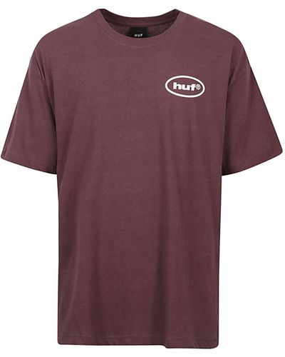 Huf Logo Cotton T-shirt - Purple
