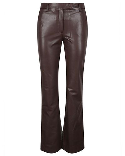 True Royal Faux Leather Flared Pants - Grey