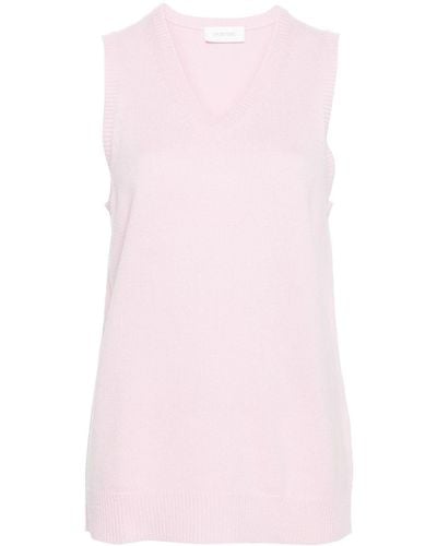 Sportmax V-Necked Wool Vest - Pink