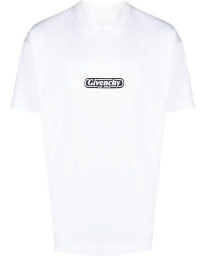 Givenchy // Black Cotton & Grey Printed Pierced Tear Logo T-Shirt