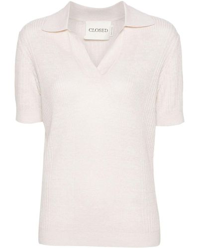 Closed Knitted Polo Shirt - White