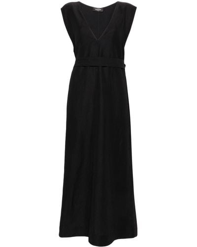 Fabiana Filippi Belted Crepe Midi Dress - Black