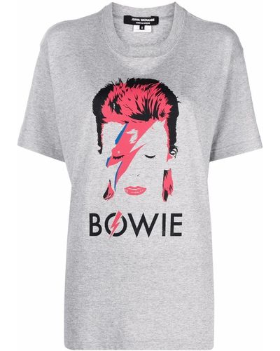 Junya Watanabe T-shirt Bowie con stampa - Grigio