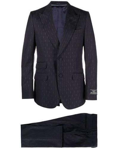 Gucci Single-Breasted Tailored Suit - Blue