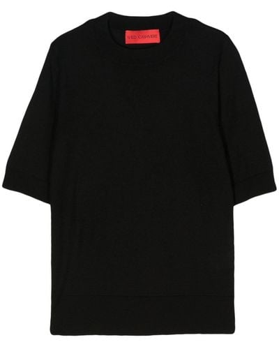 Wild Cashmere Silk And Cashmere Blend Half-sleeve Jumper - Black