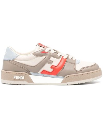 Fendi Match Leather Sneakers - Pink