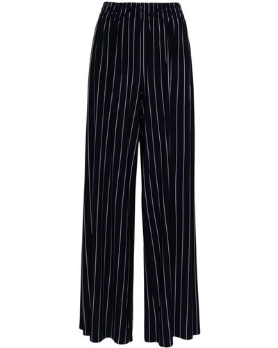 Norma Kamali Pinstripe Flared Trousers - Blue