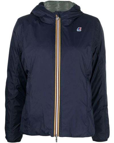 K-Way Lily Jacket With Logo Patch - Blue