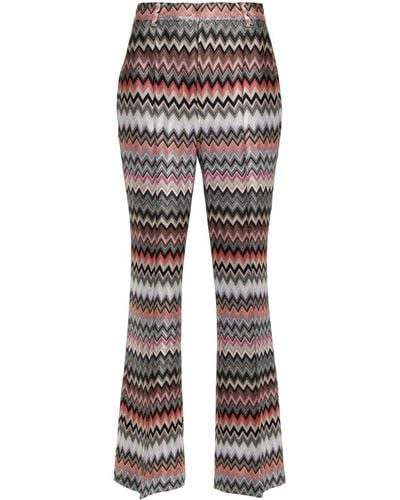 Missoni High-Waisted Flared Trousers - Grey