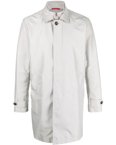 Fay Single-breasted Button-fastening Coat - White