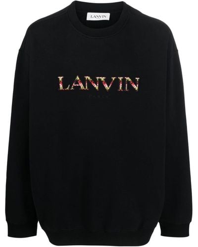 Lanvin Embroidered Logo Crew Neck Sweatshirt - Black