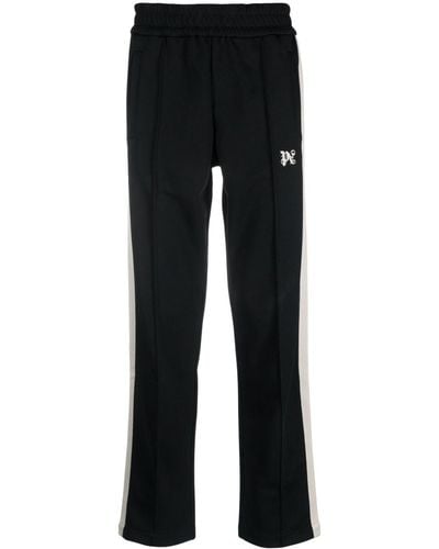 Palm Angels Monogram-embroidered Track Trousers - Black