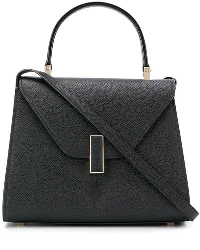 Valextra Iside Mini Leather Handbag - Black