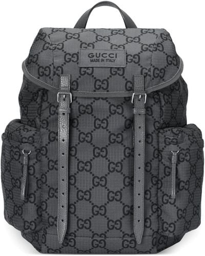 Gucci Gg Supreme-Print Backpack - Gray