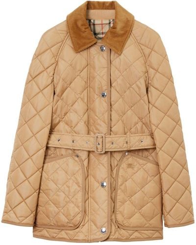 Burberry Quilted Nylon Barn Jacket - Natural
