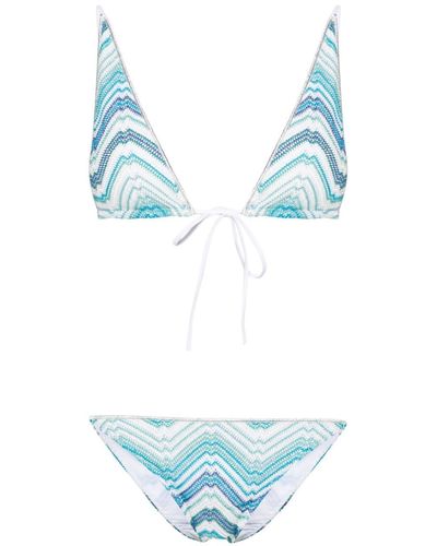 MISSONI BEACHWEAR Triangle Bikini Set - Blue