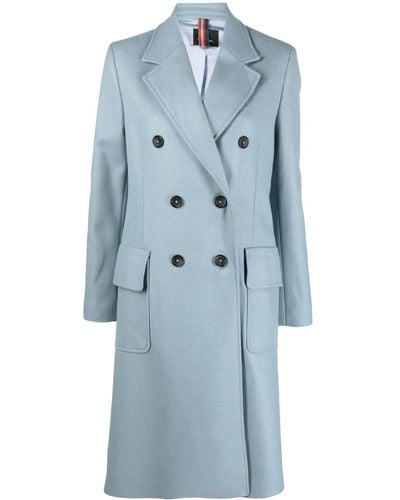 PS by Paul Smith Wool And Cashmere Blend Double-breasted Coat - Blue