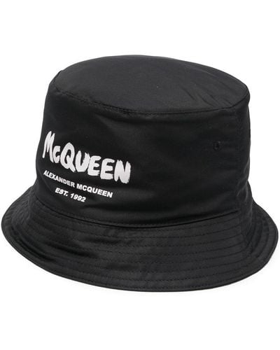 Alexander McQueen Logo-print Bucket Hat - Black