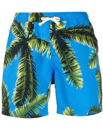 BLUE SKY INN Palm Tree-print Swim Shorts - Blue