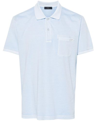 Fay Logo-embroidered Polo Shirt - Blue
