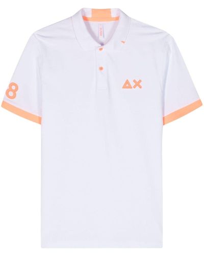 Sun 68 Ax Piqué Polo Shirt - White
