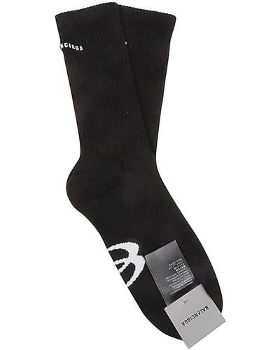 Balenciaga Socks With Logo - Black