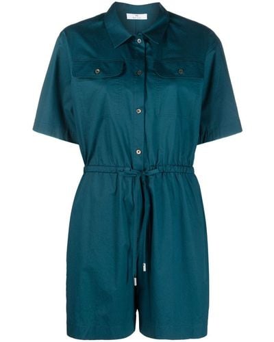 PS by Paul Smith Pocket Short-sleeve Playsuit - Blue