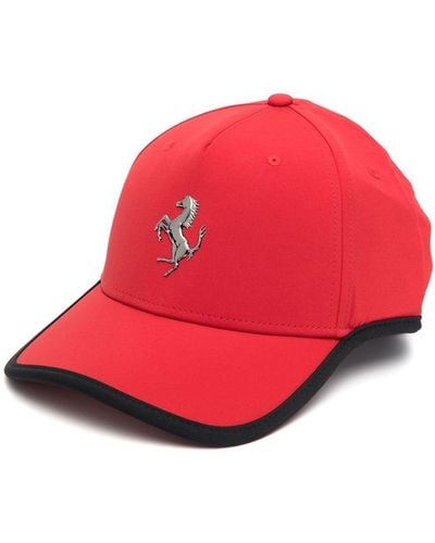 Ferrari Logo-plaque Detail Baseball Cap - Red