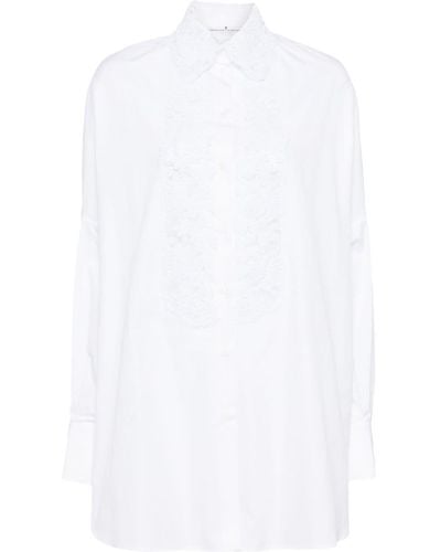 Ermanno Scervino Floral-lace Cotton Shirt - White