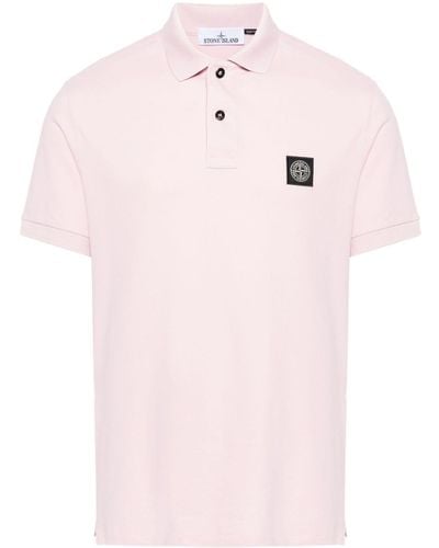 Stone Island Polo Con Logo - Pink