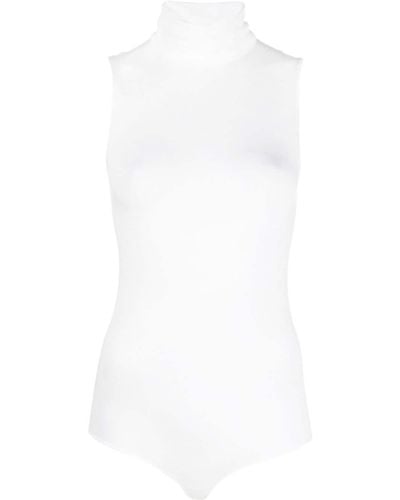 Wolford Roll-neck Sleeveless Bodysuit - White