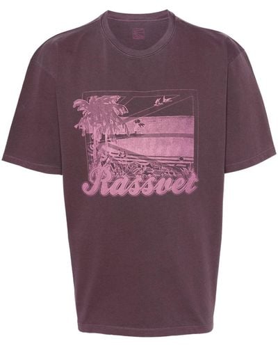 Rassvet (PACCBET) Graphic-print Cotton T-shirt - Purple
