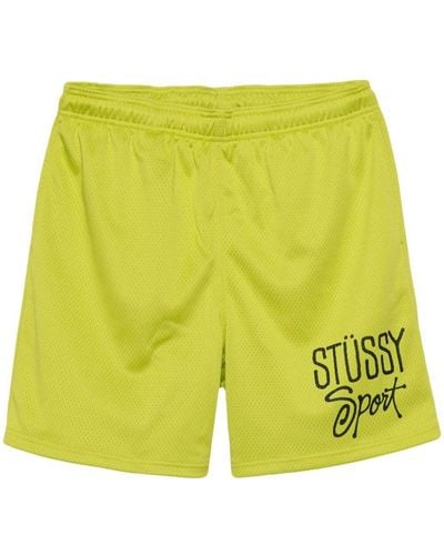 Stussy Logo Mesh Shorts - Yellow