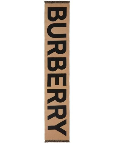 Burberry Txt Wool Scarf - Metallic