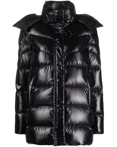 Fay Padded Down Hooded Jacket - Black