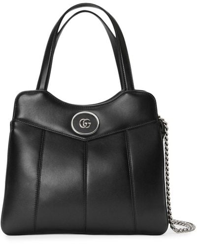 Gucci Petite Small Leather Tote Bag - Black